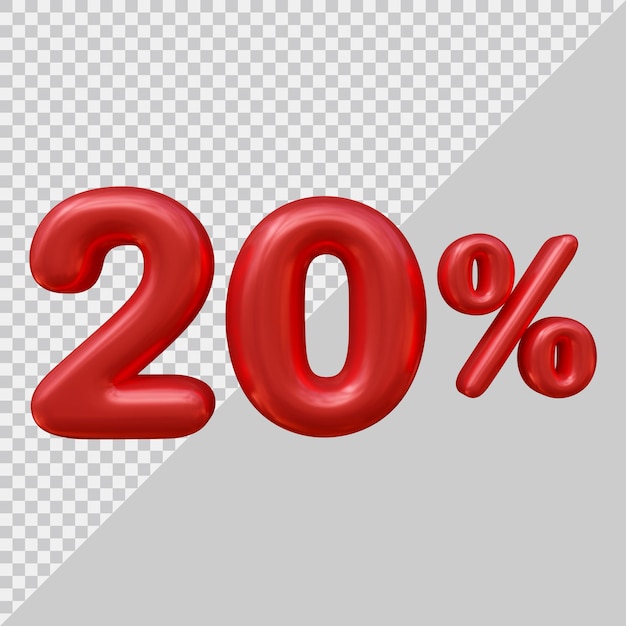 3d rendering of 20 percent with modern style