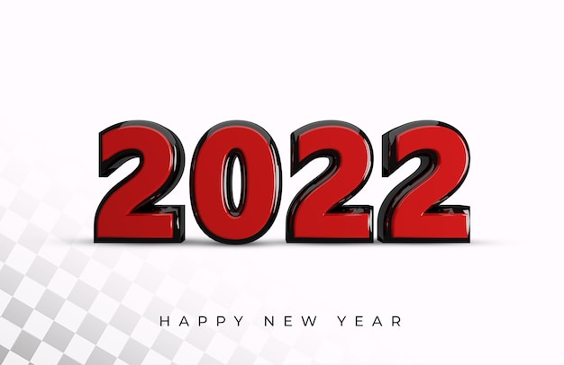 2022 텍스트 효과의 3d 렌더링