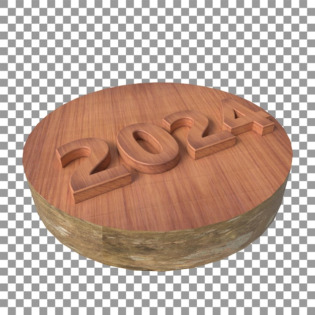 PSD 3d-rendering 2024 gelukkig nieuwjaar 3d tekst typografie ontwerpelement