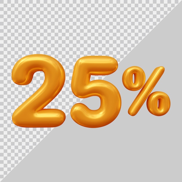 3d rendering of 25 percent with modern style