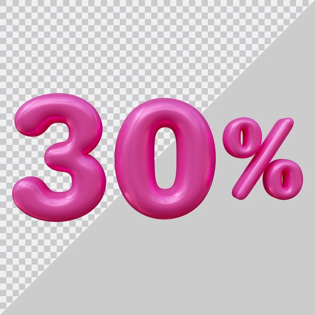 3d rendering of 30 percent with modern style