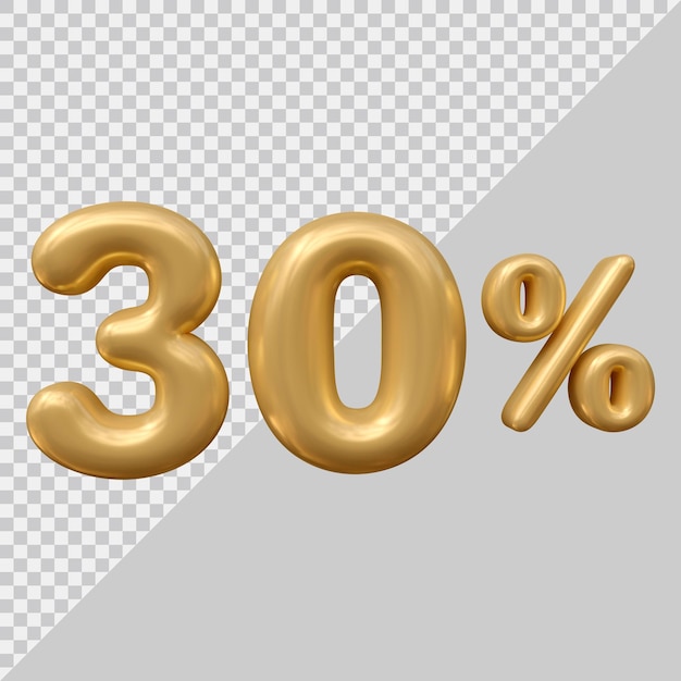 3d rendering of 30 percent with modern style