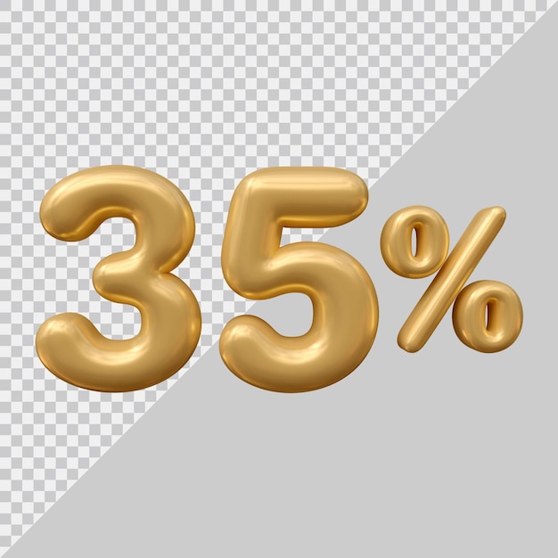 3d rendering of 35 percent with modern style