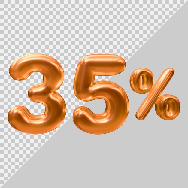 3d rendering of 35 percent with modern style