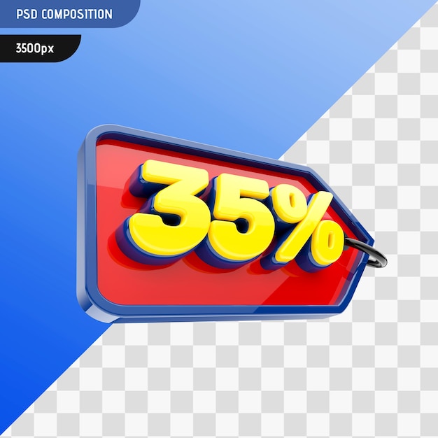 Rendering 3d 35 percentuale di design