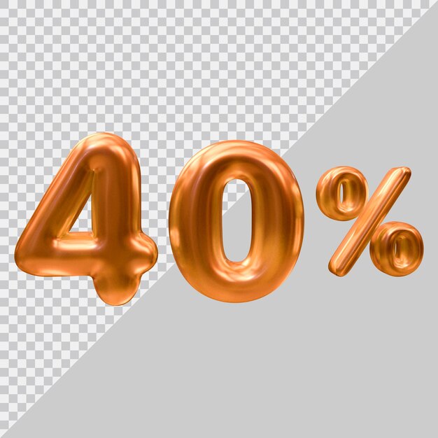 3d rendering of 40 percent with modern style