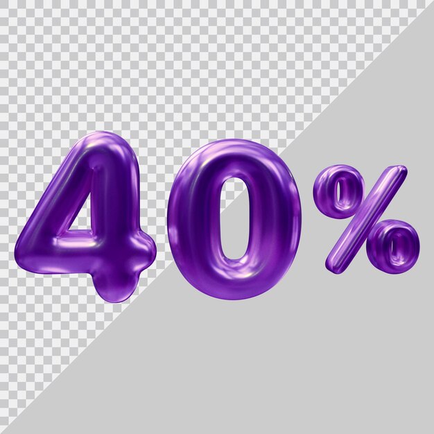 3d rendering of 40 percent with modern style