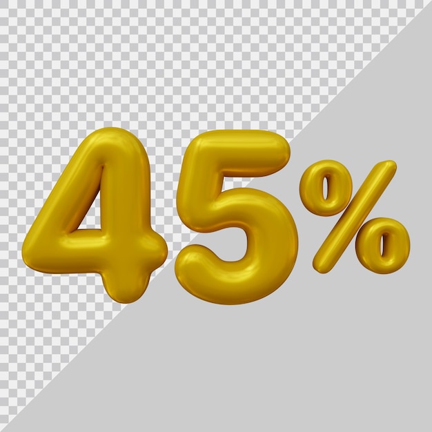 3d rendering of 45 percent with modern style