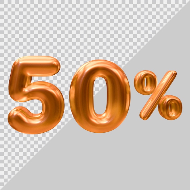 3d rendering of 50 percent with modern style