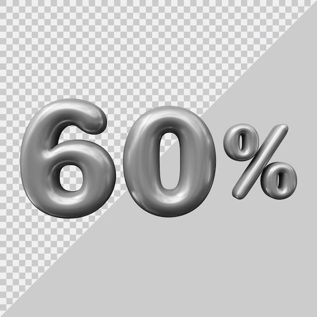 3d rendering of 60 percent with modern style