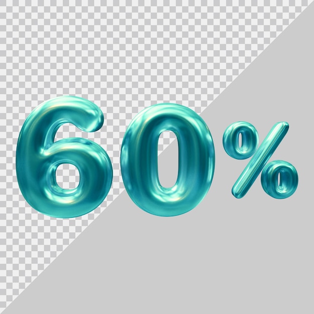 3d rendering of 60 percent with modern style