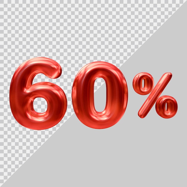 3d rendering of 60 percent with modern style