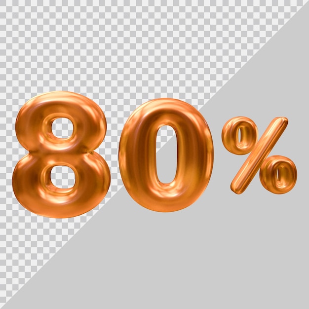 3d rendering of 80 percent with modern style