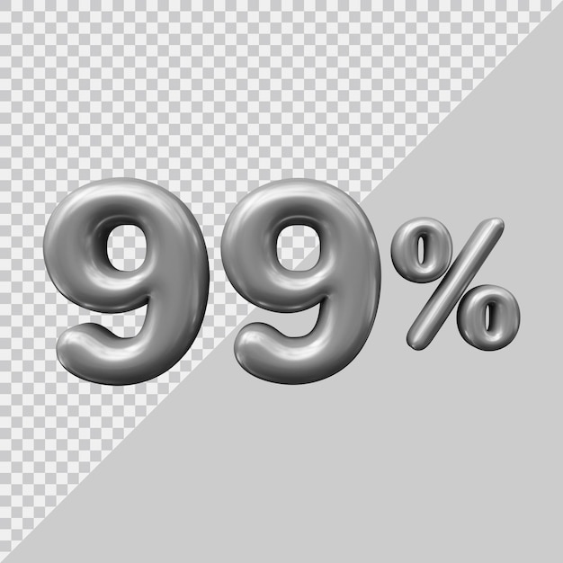 3d rendering of 99 percent with modern style