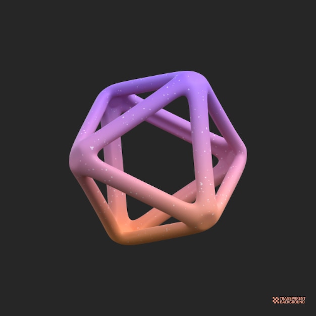 PSD 3 d レンダリング抽象的なグラデーション オブジェクト アートの幾何学的形状