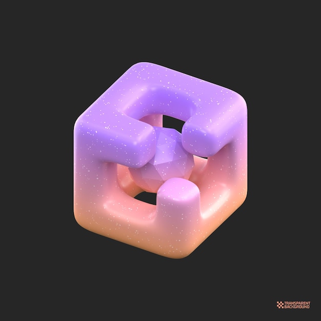 3d rendering Abstract Gradient Object art geometric shapes