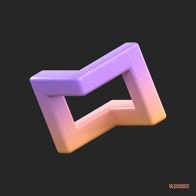 Rendering 3d forme geometriche astratte dell'arte dell'oggetto gradiente