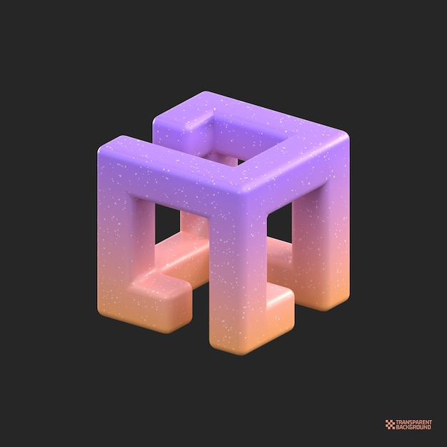 PSD 3d rendering abstract gradient object art geometric shapes