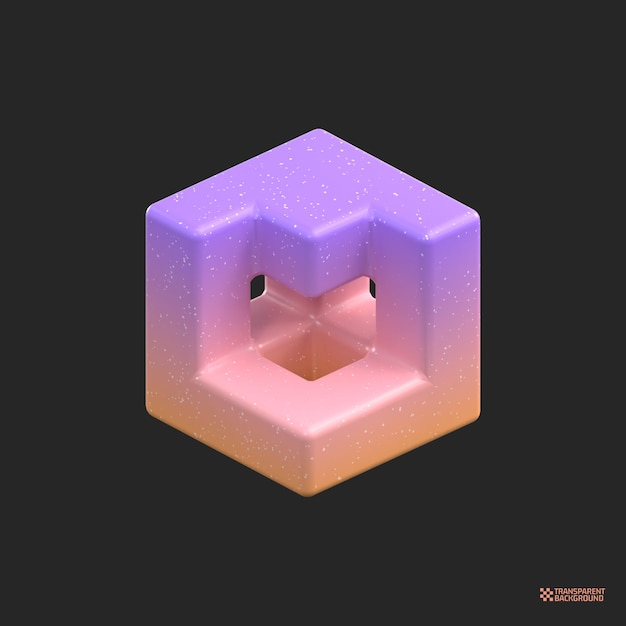 3D-rendering Abstract Gradient Object kunst geometrische vormen