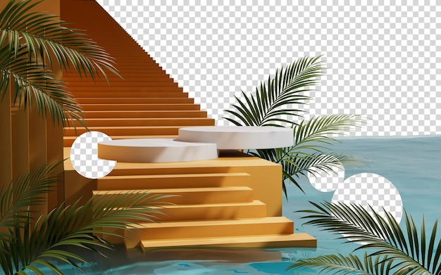 3d rendering abstract platform podium product presentation backdrop