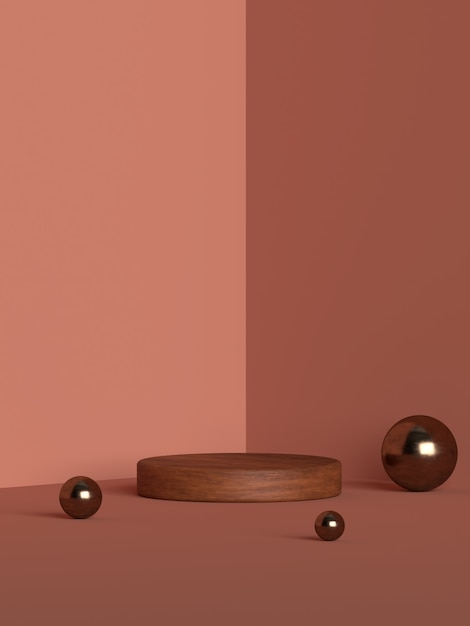 3d rendering of abstract scene geometry shape podium for product display