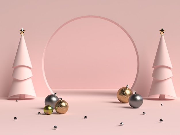 PSD 3d rendering of abstract scene geometry shape podium