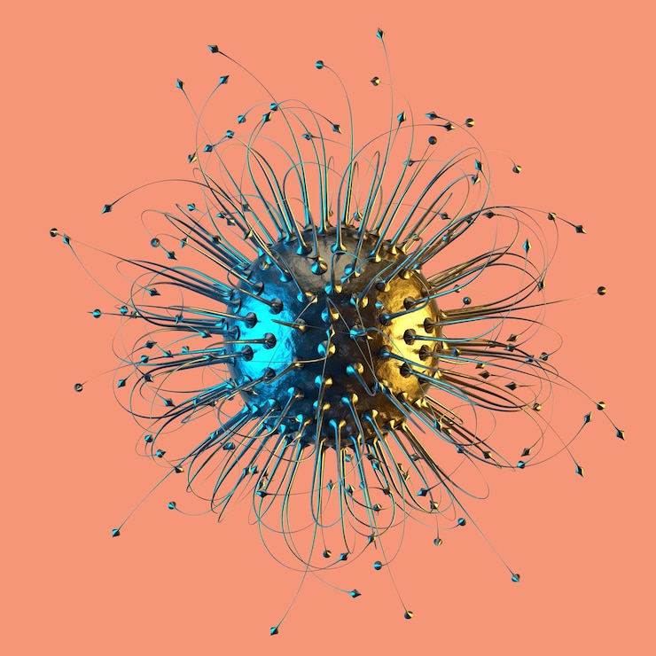 PSD 3d rendering abstract shape chrome