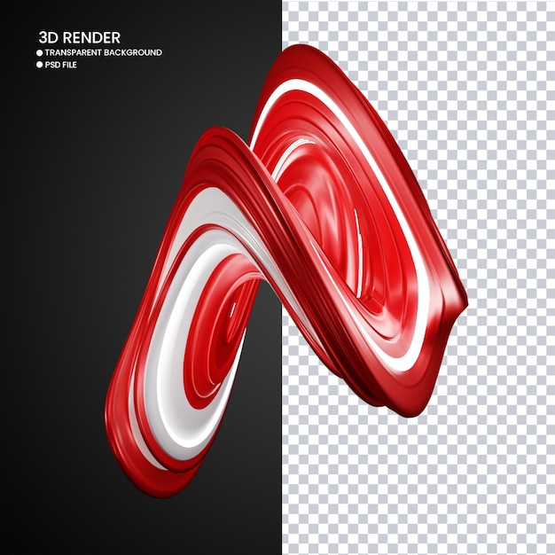 PSD 3d rendering of abstract shape