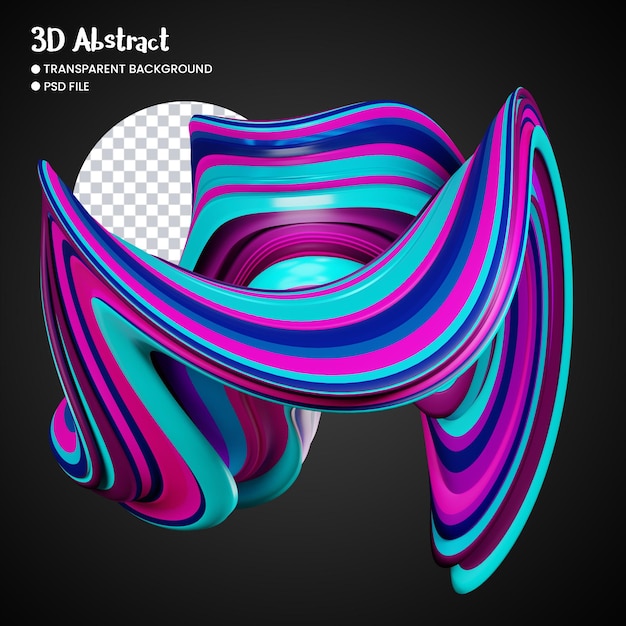 PSD rendering 3d di forme astratte