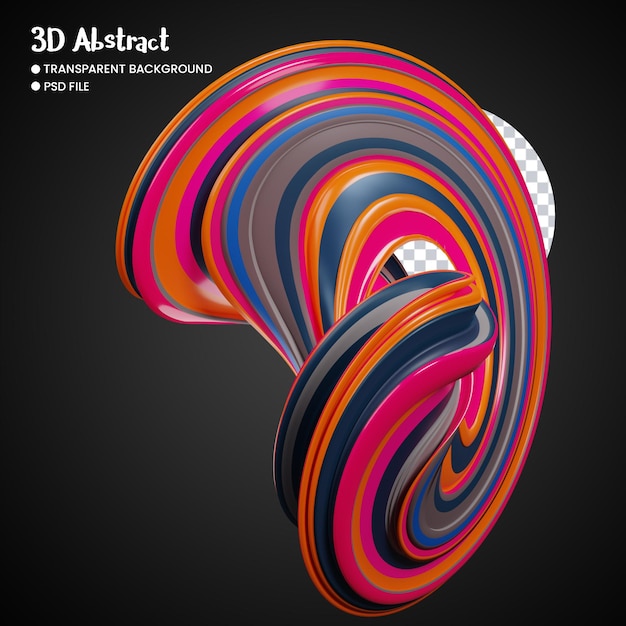 PSD 3d rendering of abstract shapes