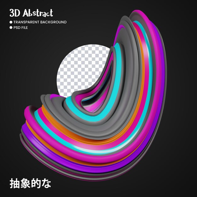 PSD rendering 3d di forme astratte