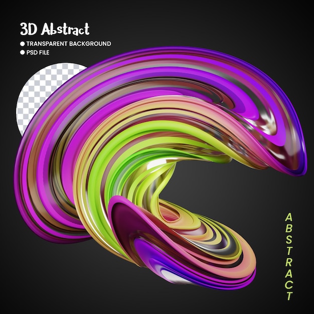 PSD 3d rendering of abstract shapes