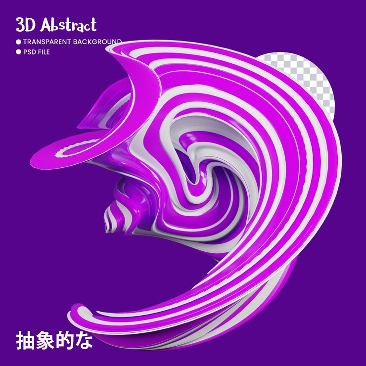 PSD 抽象形狀的 3d 渲染