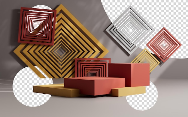 3D-rendering abstracte platform podium productpresentatie achtergrond