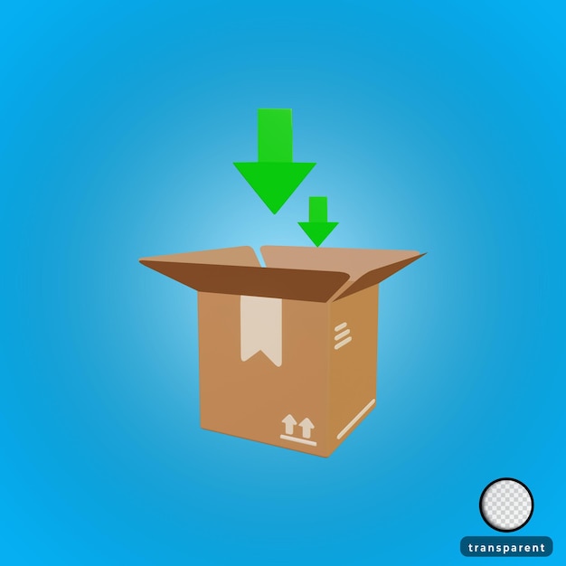 PSD 3d rendering add to box delivery