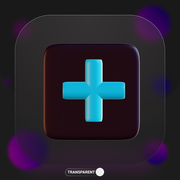 3d rendering add icon dark theme