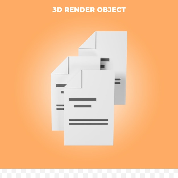 3d rendering af dokument isoleret