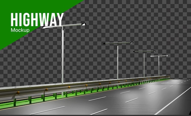 3D-rendering af en mock-up af en betalingsmotorvej