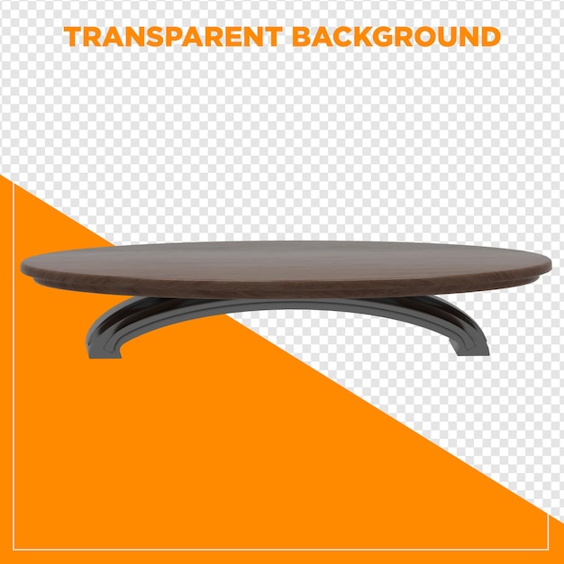 3D-rendering af et rektangulært bord med transparent baggrund