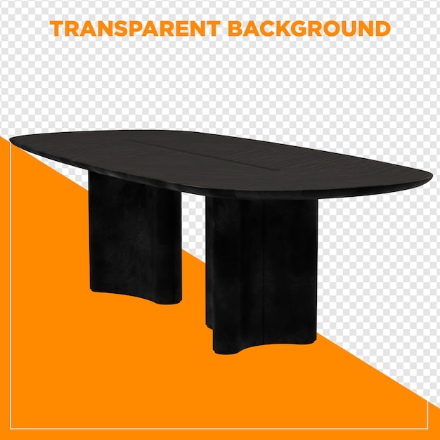 3D-rendering af et rektangulært bord med transparent baggrund
