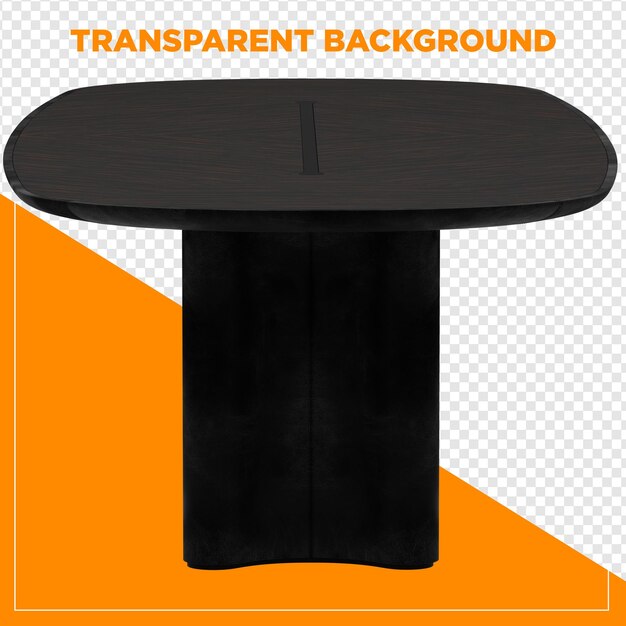 3D-rendering af et rektangulært bord med transparent baggrund