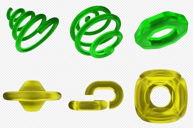 3D-rendering af geometrisk abstrakt ikonpakke