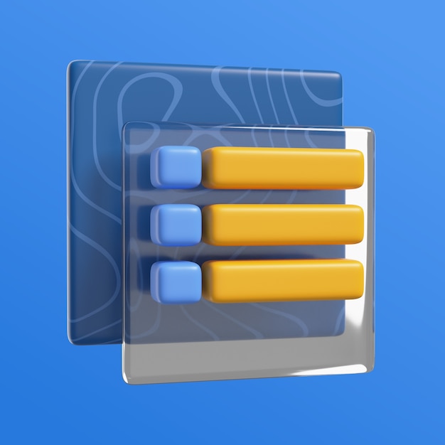 3D-rendering af interface-værktøjsikon