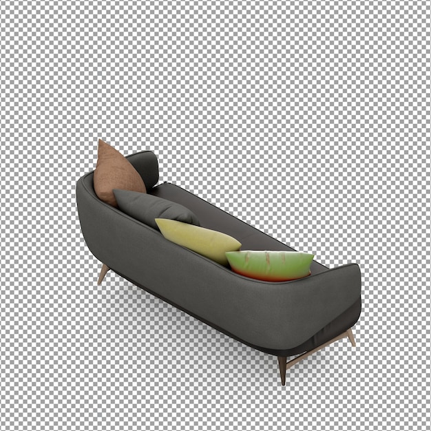 3D-rendering af minimalistisk sofa isoleret
