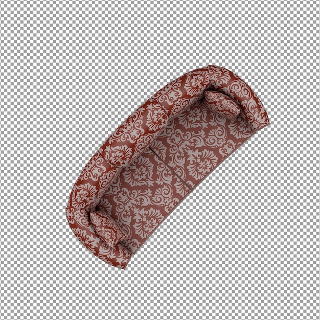 3D-rendering af minimalistisk sofa isoleret