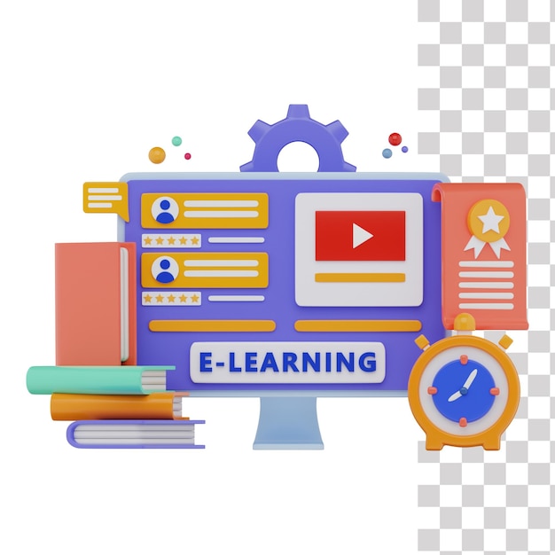 3D-rendering af online lærings-app