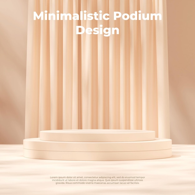 3D-rendering afbeelding mockup sjabloon stapel podium in vierkante lay-out met gordijn achtergrond