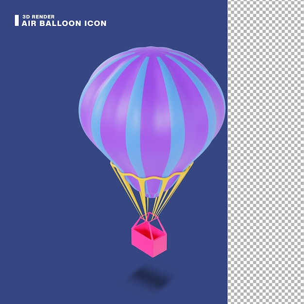 3d rendering icona mongolfiera