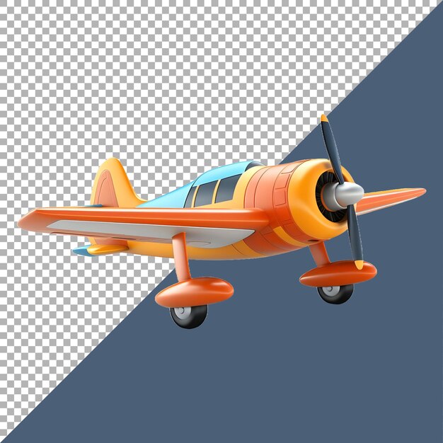 PSD 3d rendering of a airplane on transparent background ai generated