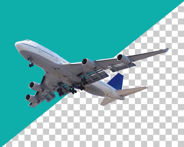 PSD 3d rendering airplane in transparent background